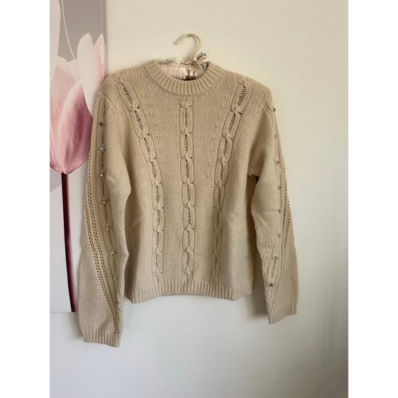 Zadig & Voltaire Defile Morley Cable Knit Cream Sweater NWT Small - Picture 7 of 12